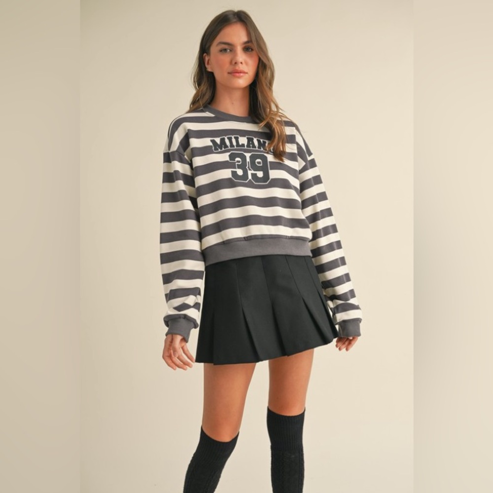 Striped Gray and White Sweater